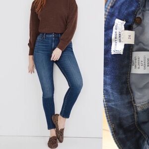 Madewell NWOT Curvy High Rise Skinny Dark Wash Jeans 26 2